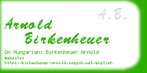 arnold birkenheuer business card